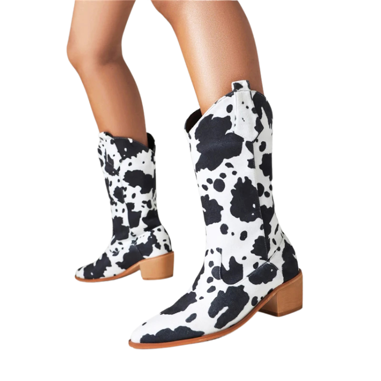 Wild West Chic Calf-Length Fashion Boots