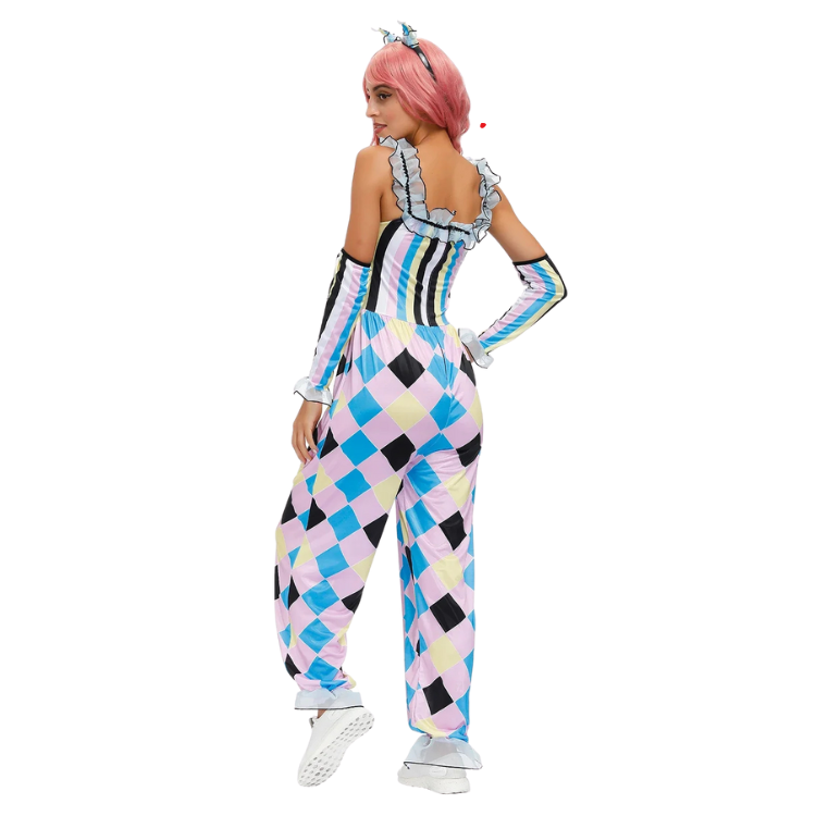 Women's Harlequin Circus Clown Costume
