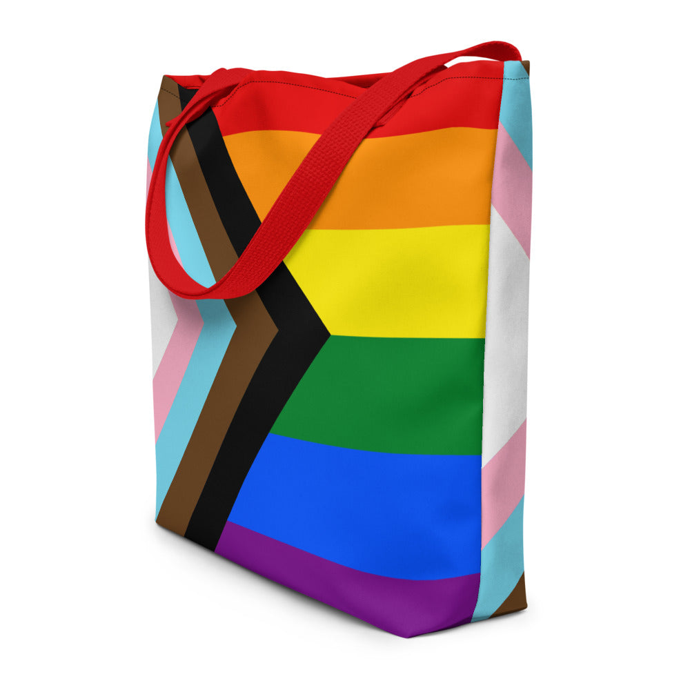Progress Pride LGBT Extra Large Tote Bag