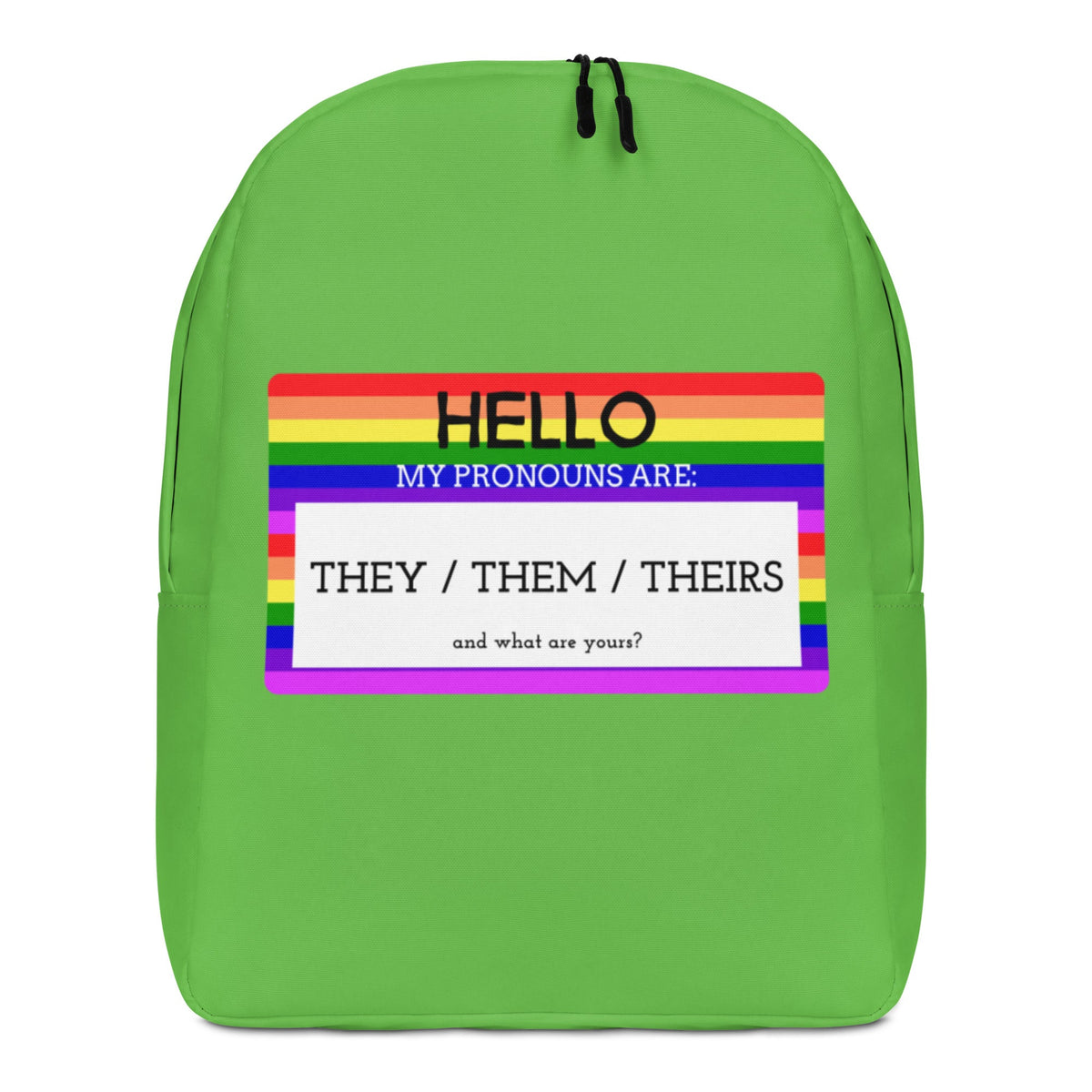 Hello My Pronouns Are They / Them / Theirs Minimalist Backpack