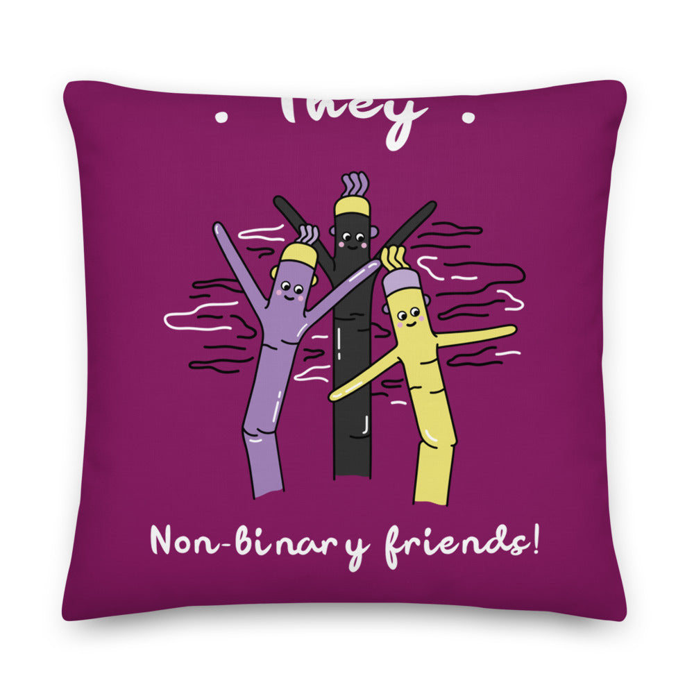 They Non-Binary Friends Premium Pillow