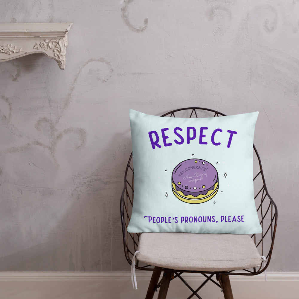 Respect People's Pronouns Please Premium Pillow