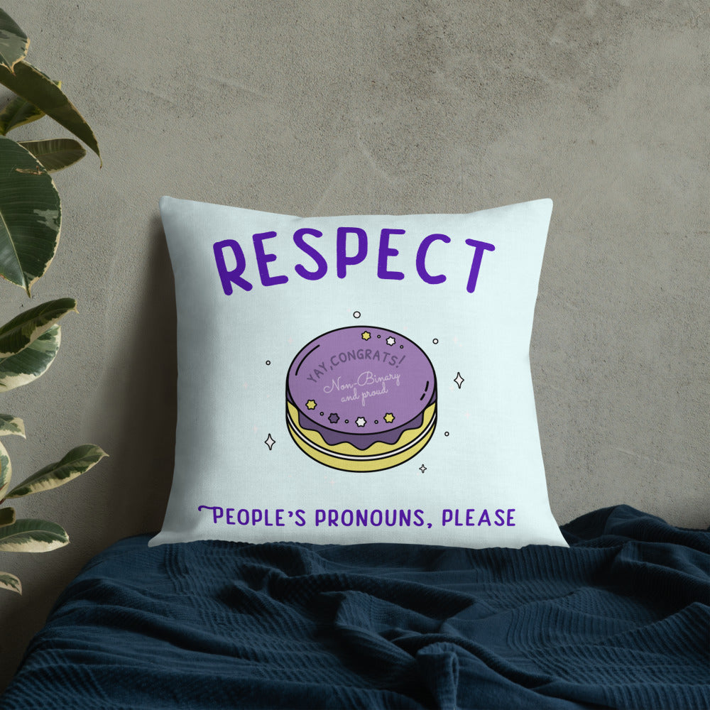 Respect People's Pronouns Please Premium Pillow