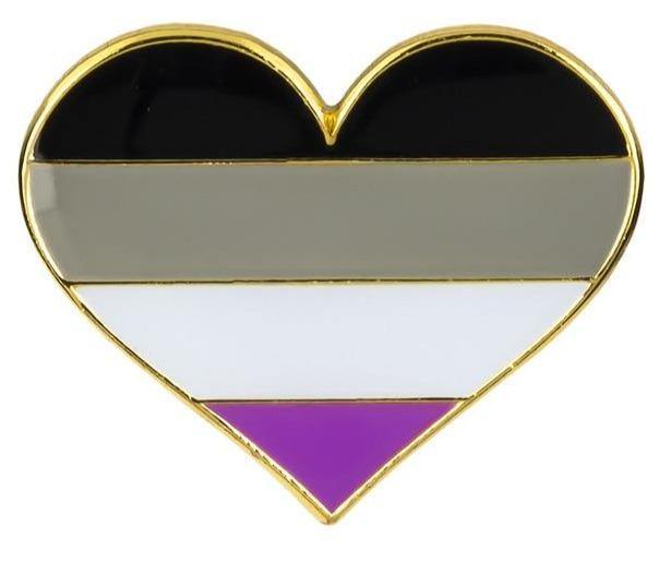 Asexual Pride Heart Enamel Pin - The RainbowBoys