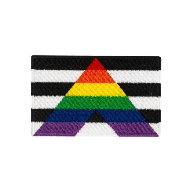 Straight Ally Flag Iron On Embroidered Patch
