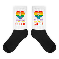 We Are Here And We Are Queer Socks