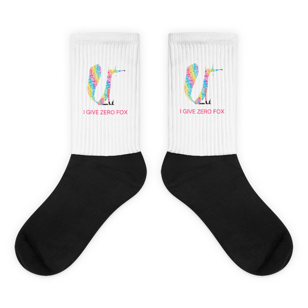 I Give Zero Fox Glitter Socks