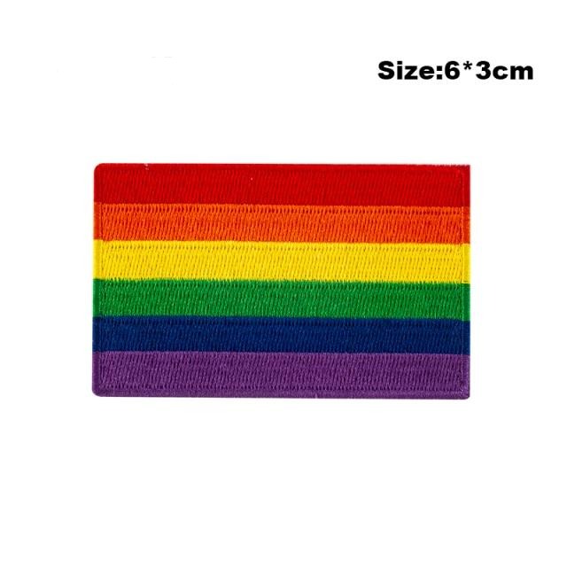 Gay Pride Flag Iron On Embroidered Patch