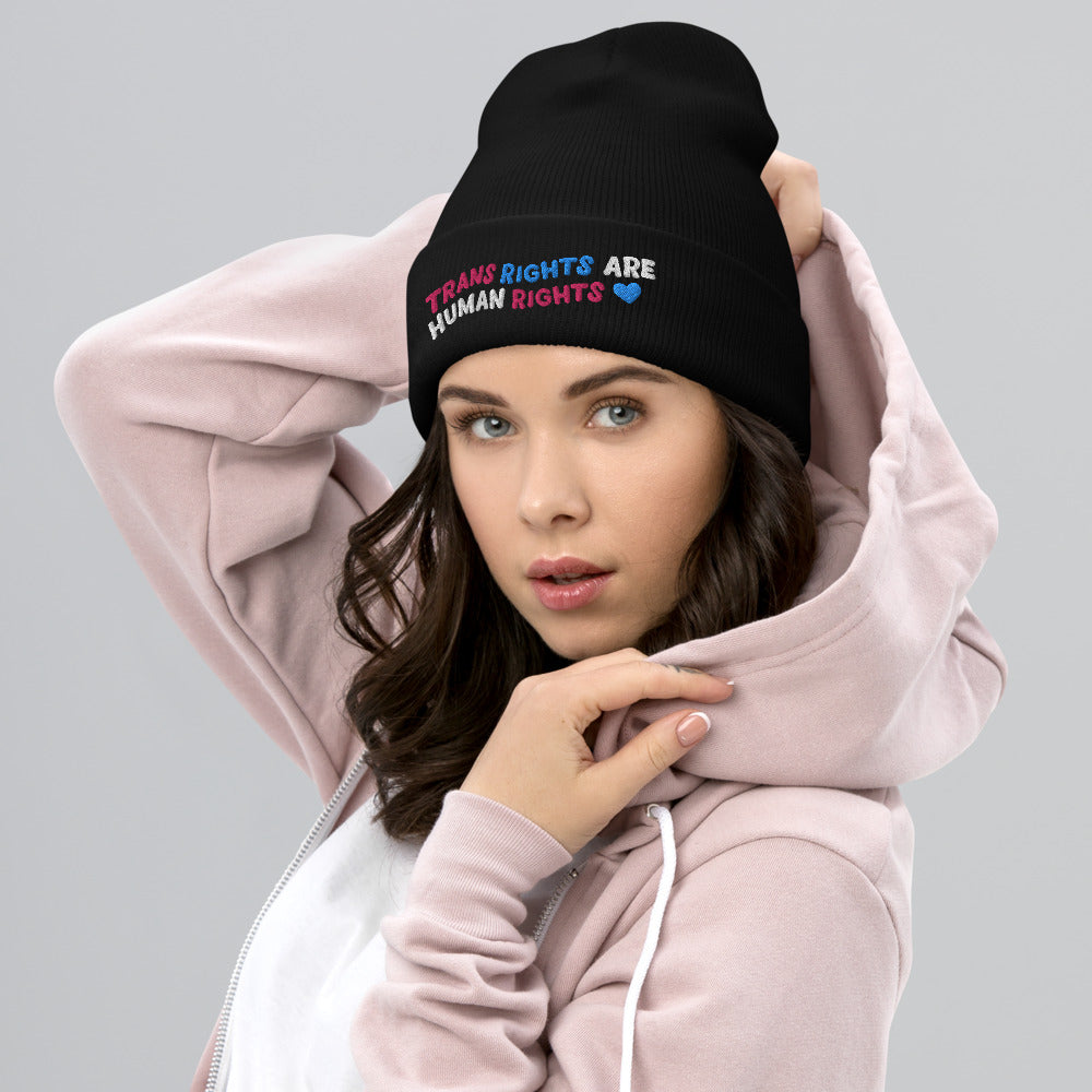 Trans Rights Are Human Rights Cuffed Beanie