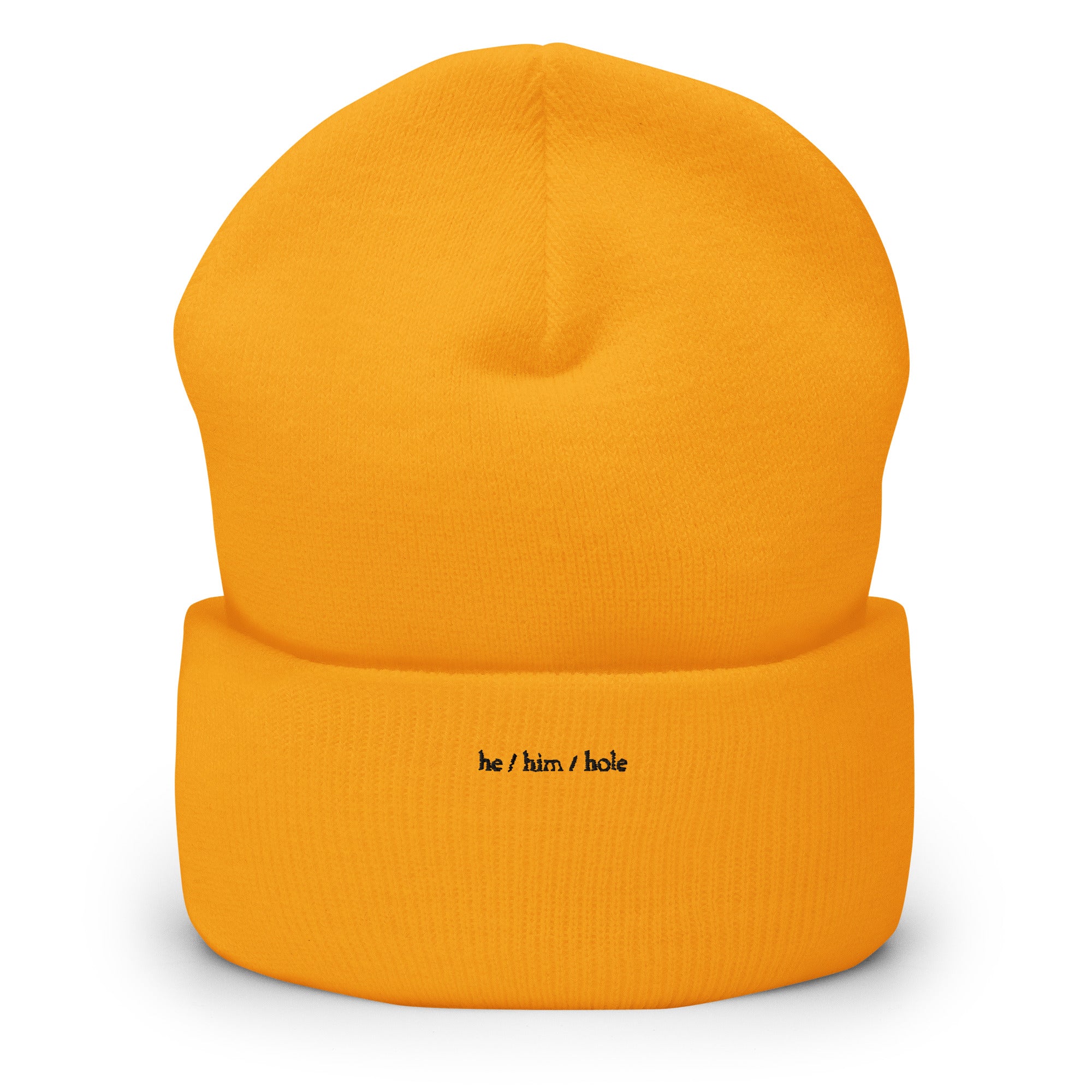He / Him / Hole Cuffed Beanie