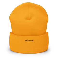 He / Him / Hole Cuffed Beanie