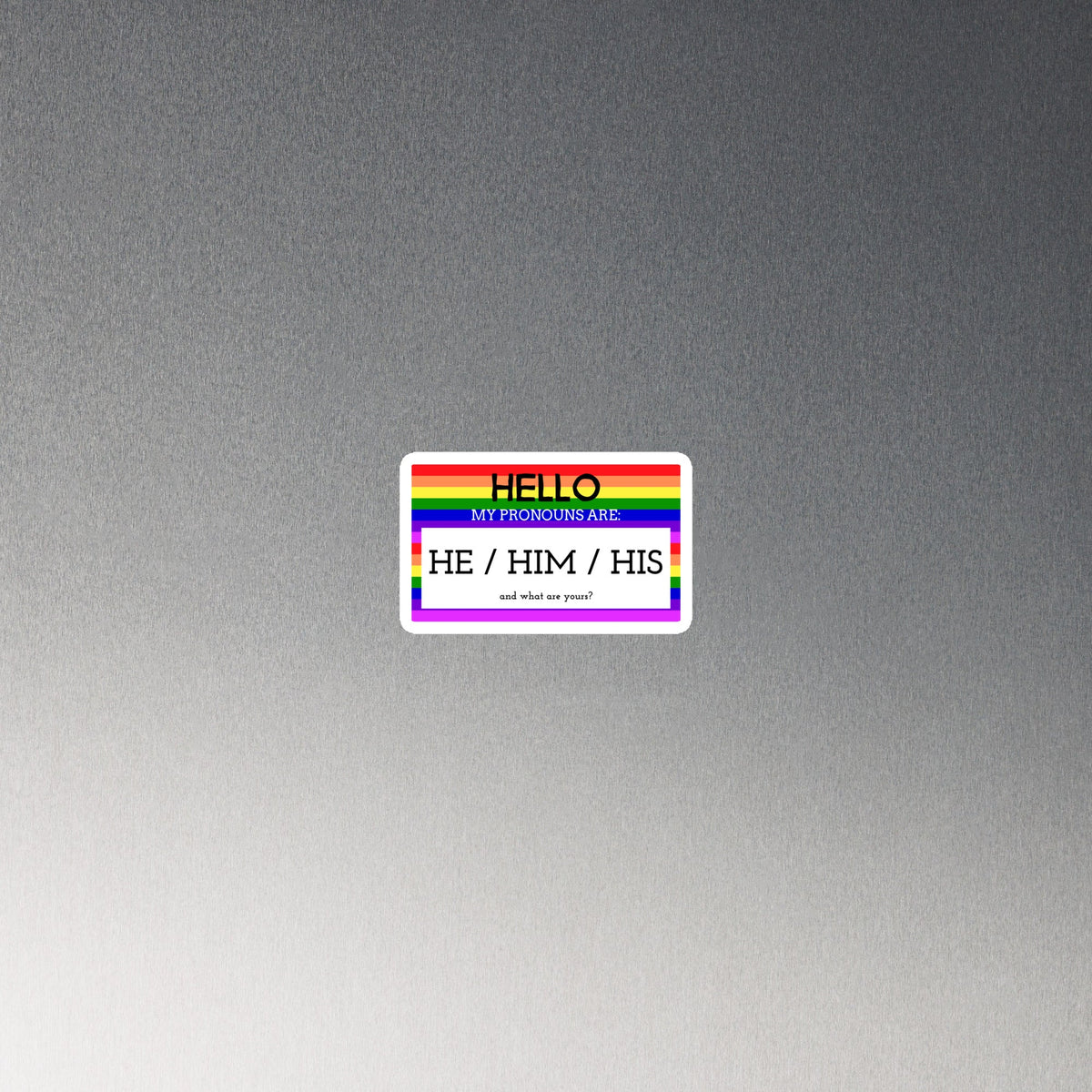 Hello My Pronouns Are He / Him / His Magnet