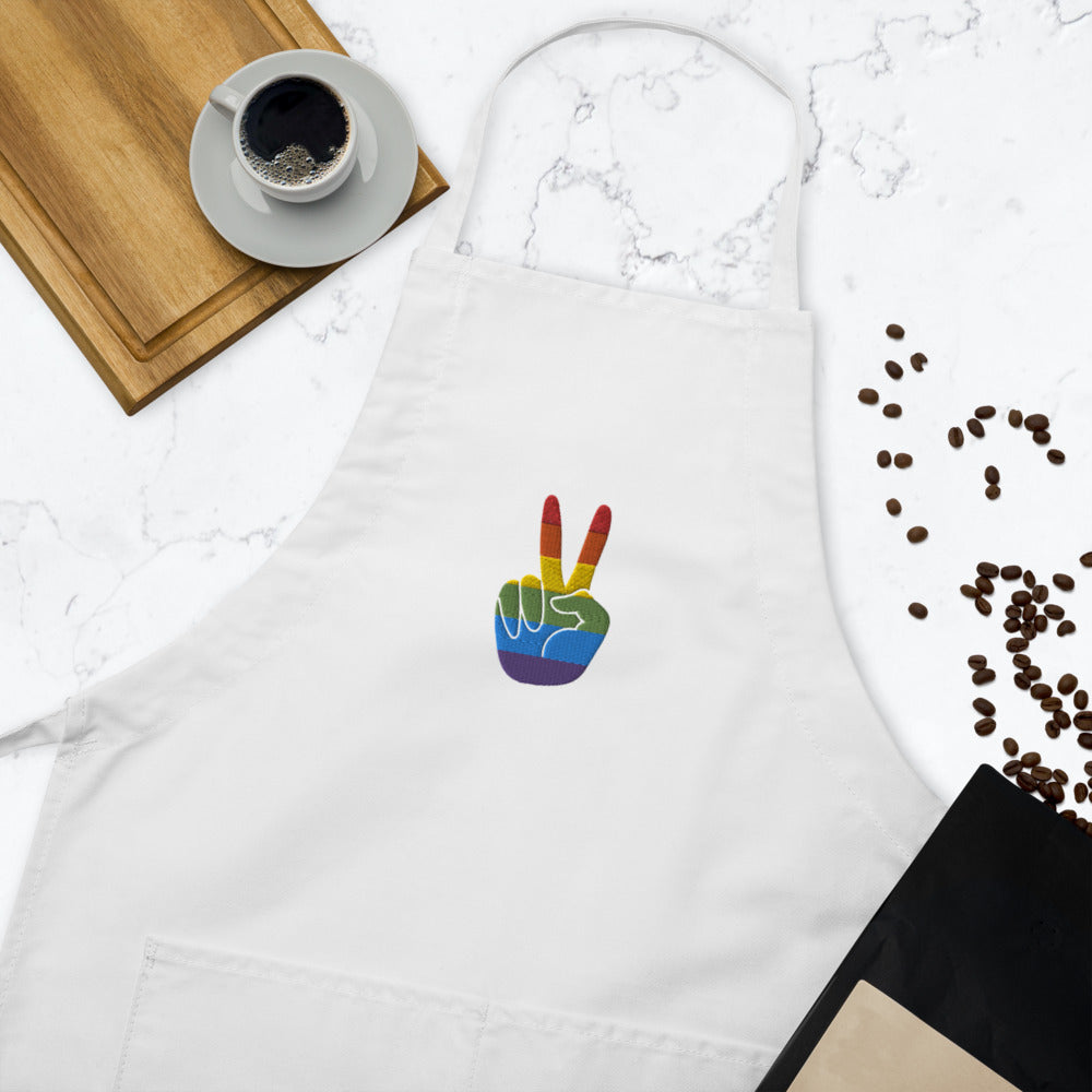 Gay Pride Embroidered Apron