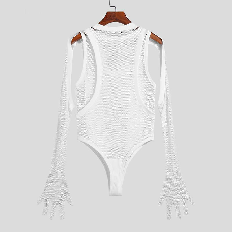 Sexy Mesh Gloved Bodysuit