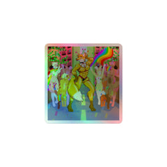 Gay Furry Pride Holographic Stickers