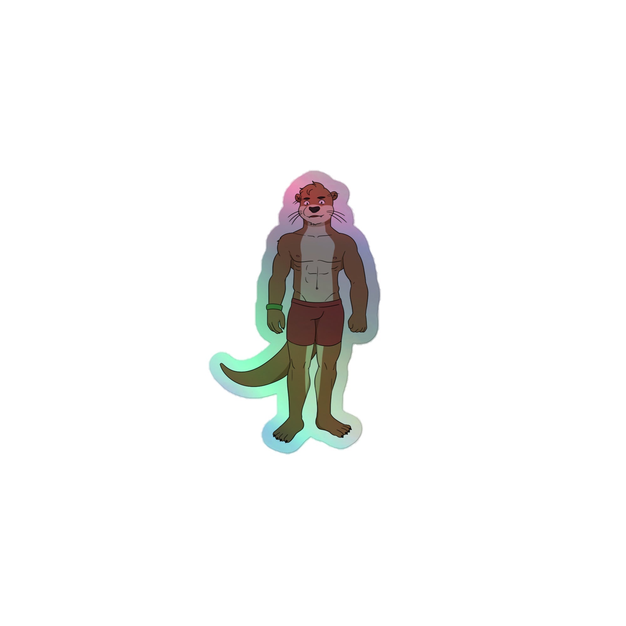 Gay Otter Holographic Stickers