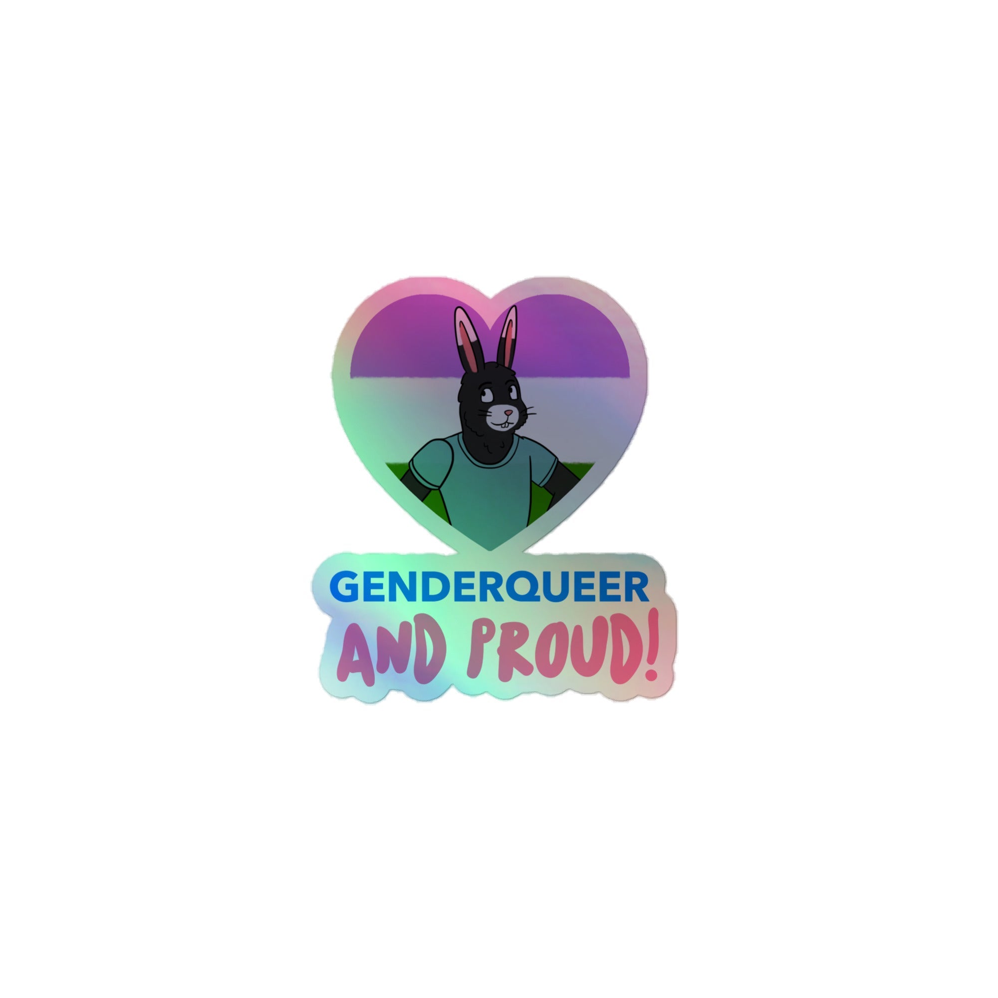 Genderqueer And Proud Holographic Stickers
