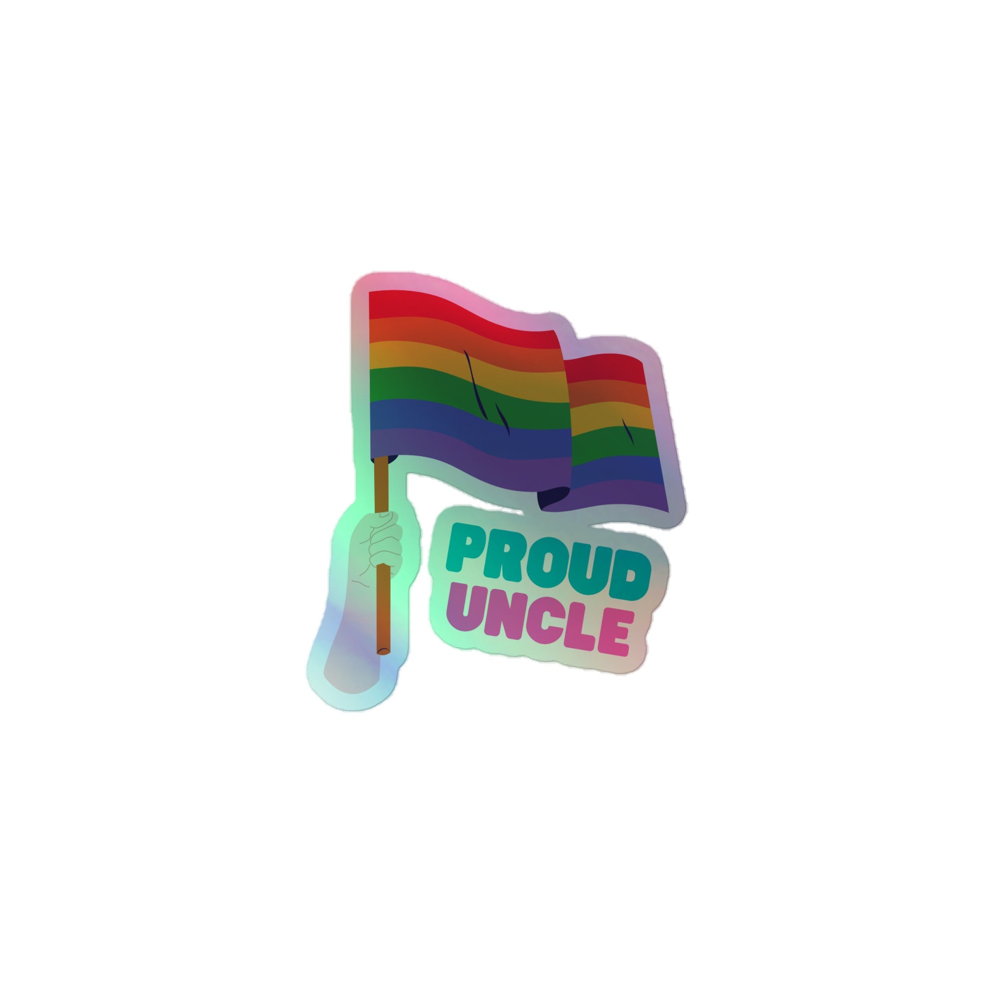 Proud Uncle Holographic Stickers
