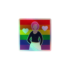 Queer Love Is Love Is Love Holographic Stickers