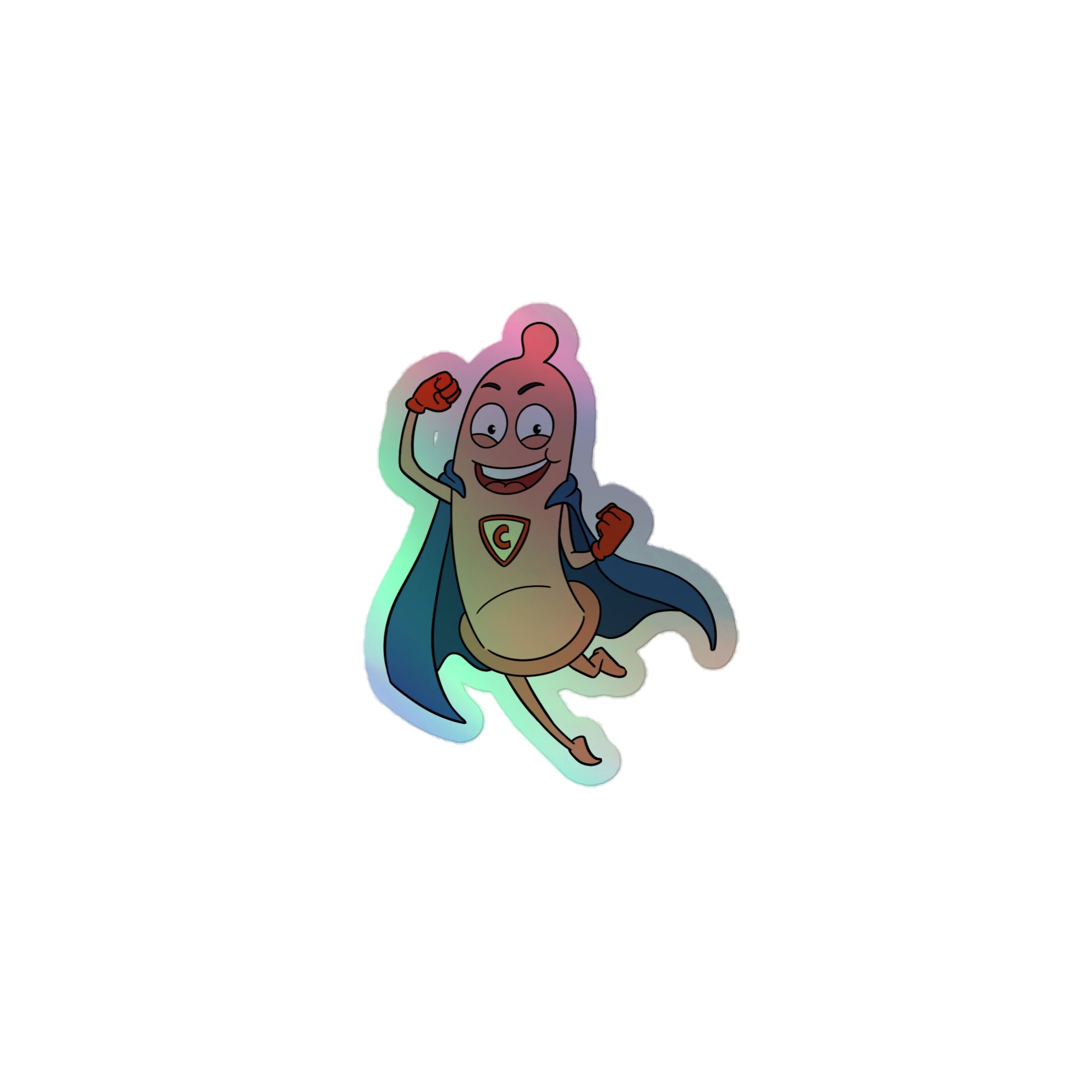 Super Condom Holographic Stickers