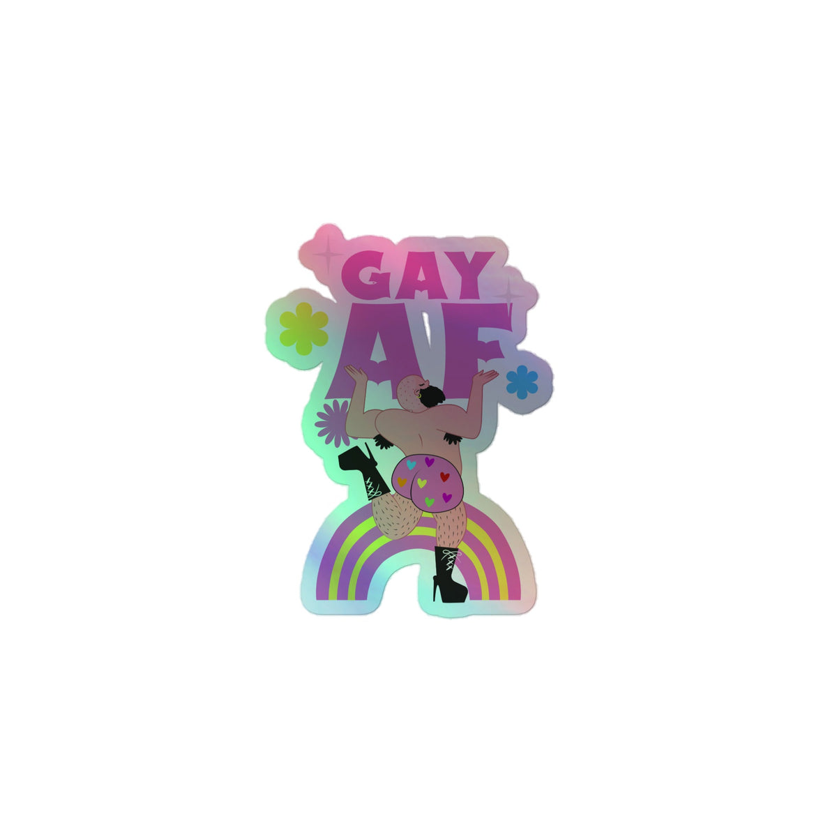 Gay AF Holographic Stickers