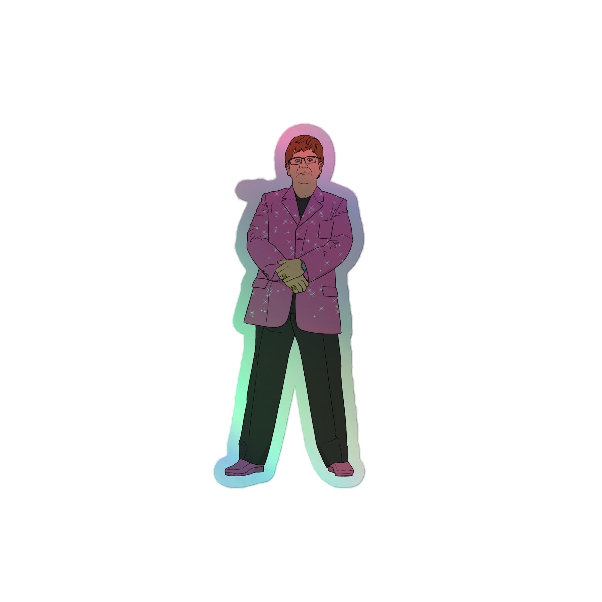 Elton John Holographic Stickers