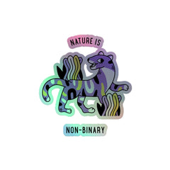 Nature Is Non-Binary Holographic Stickers