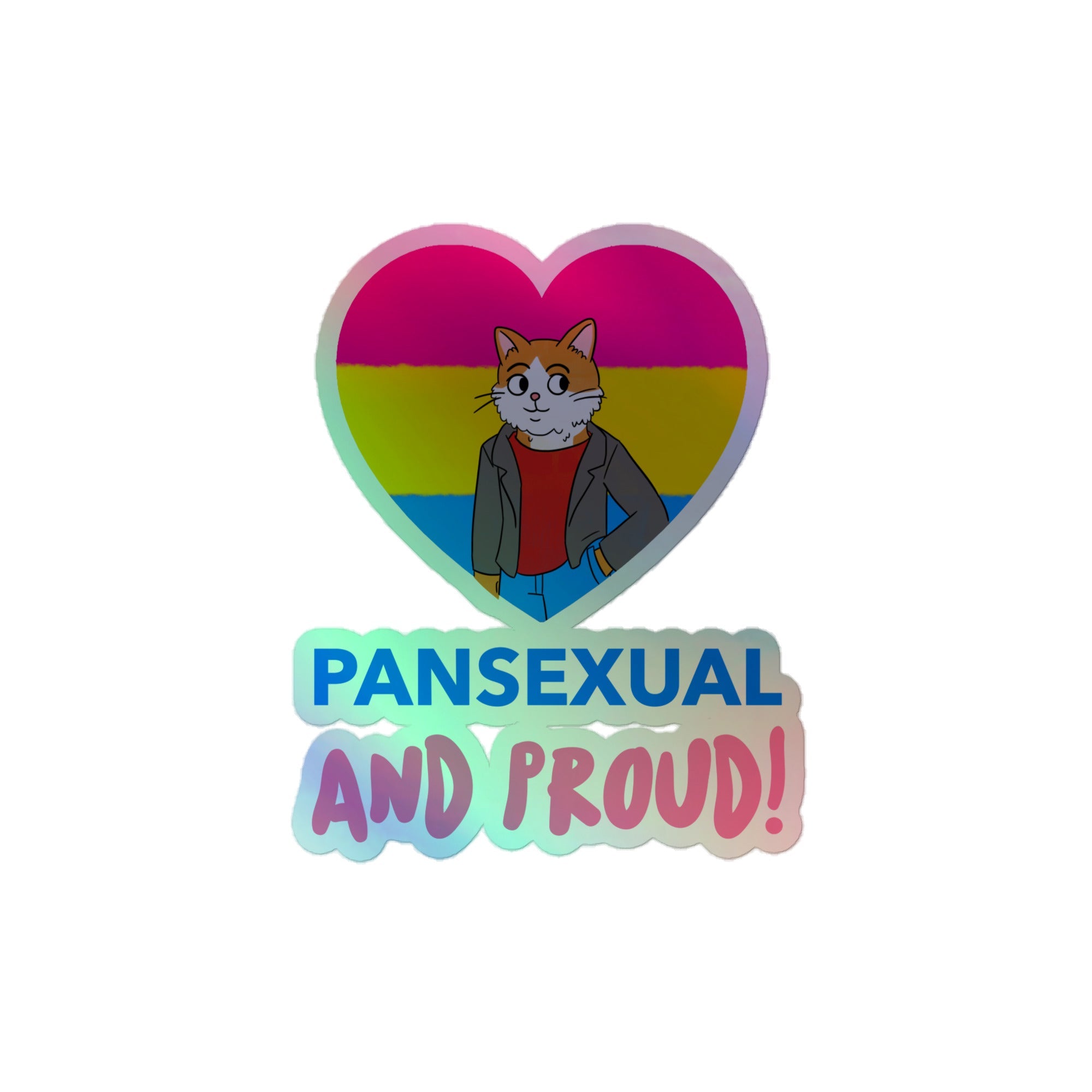 Pansexual And Proud Holographic Stickers