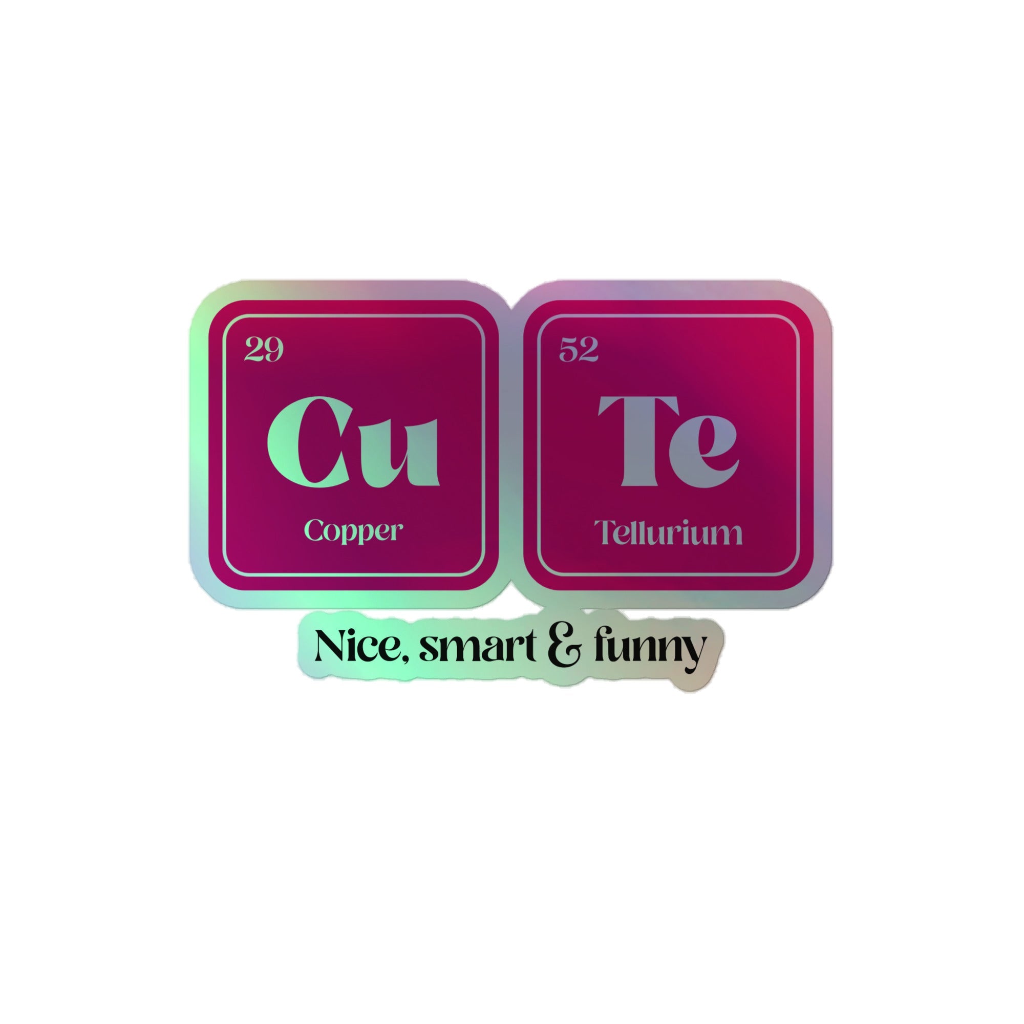 CuTe Nice Smart & Funny Holographic Stickers