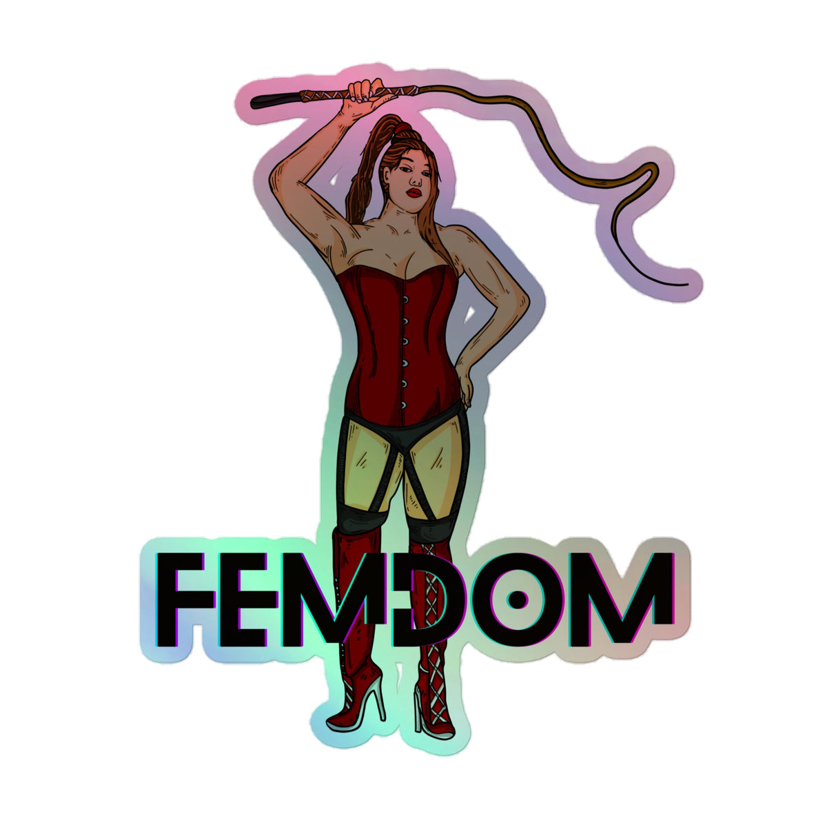 Femdom Holographic Stickers