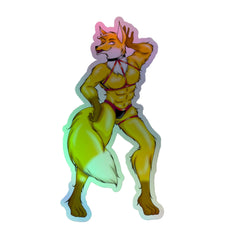 Hot Gay Furry Holographic Stickers