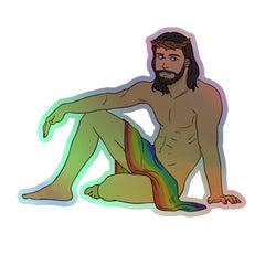 Sexy Gay Jesus Holographic Stickers