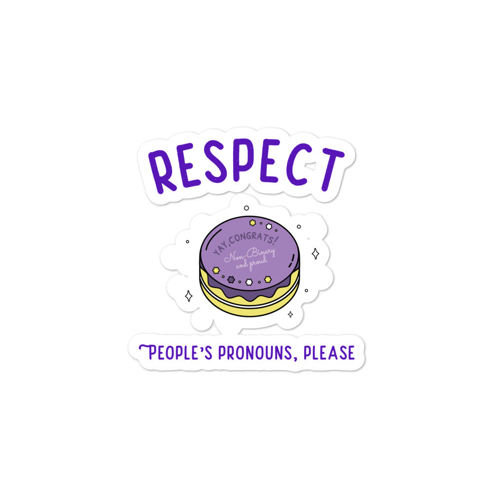 Respect People's Pronouns Please Bubble-Free Stickers