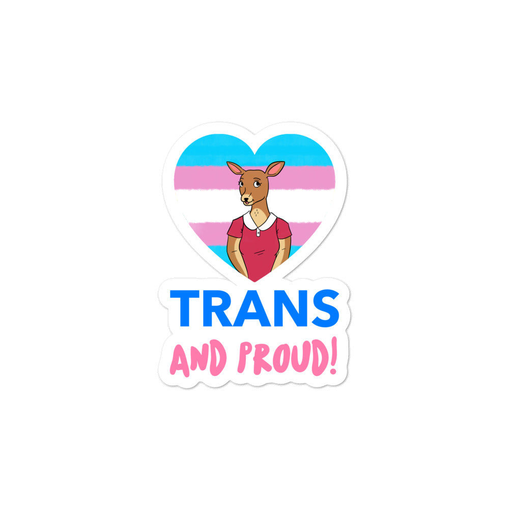 Trans And Proud Bubble-Free Stickers