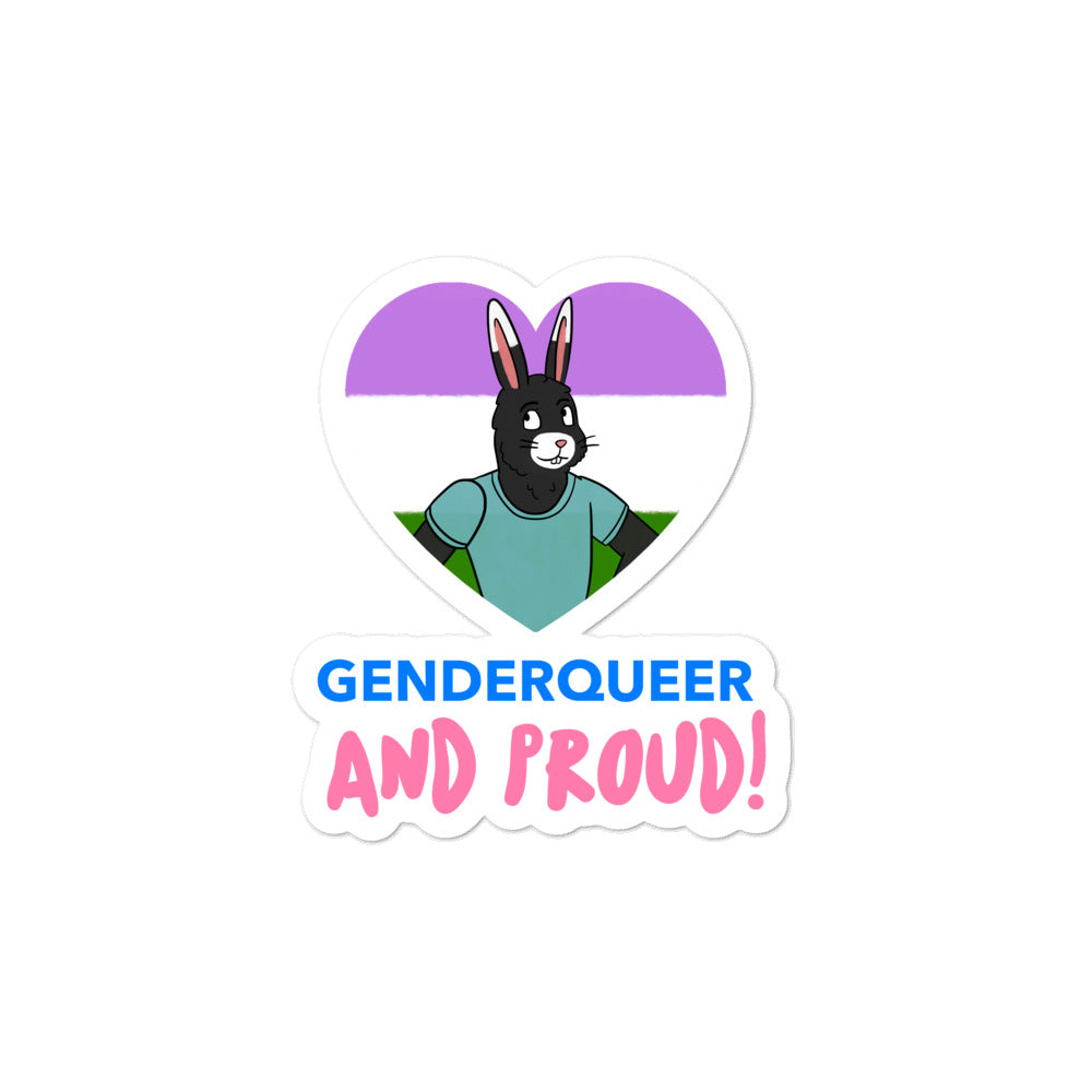 Genderqueer And Proud Bubble-Free Stickers