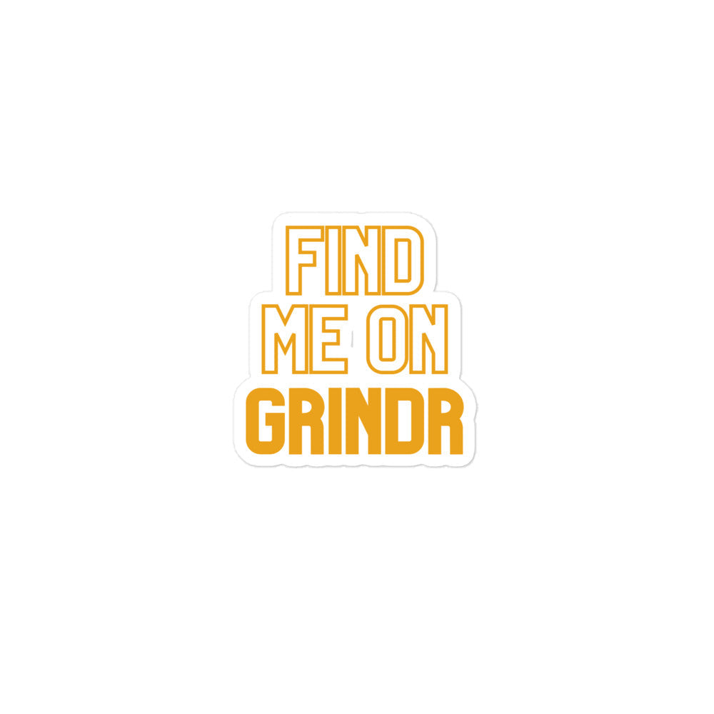 Find Me On Grindr Bubble-Free Stickers