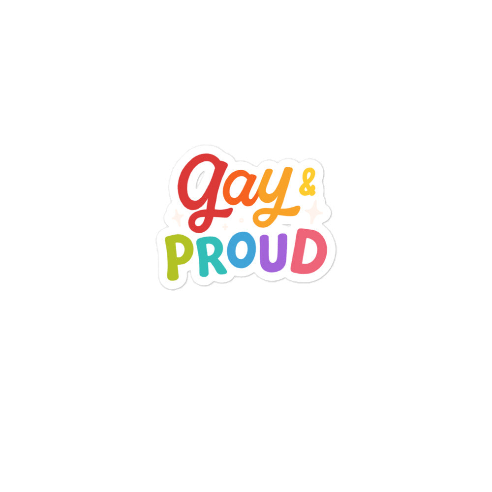 Gay & Proud Bubble-Free Stickers