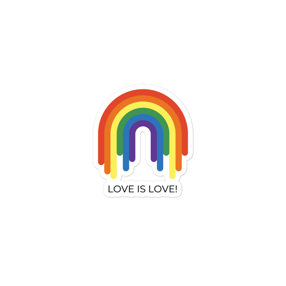 Love Is Love Rainbow Bubble-Free Stickers