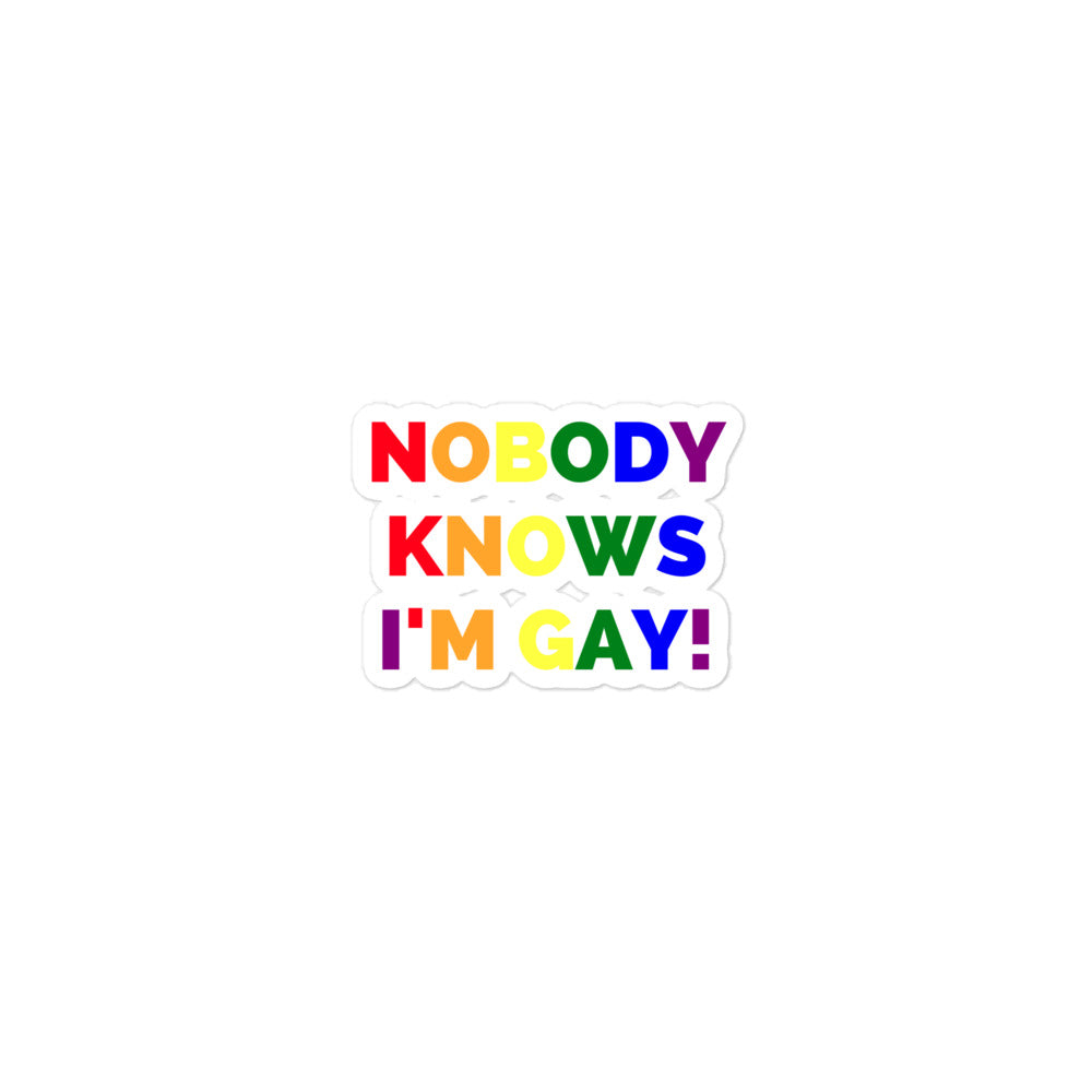 Nobody Knows I'm Gay! Bubble-Free Stickers