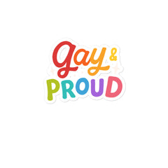 Gay & Proud Bubble-Free Stickers