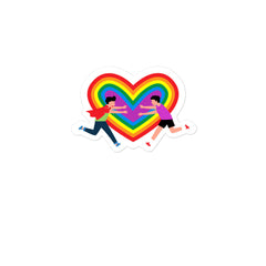 Gay Couple Bubble-Free Stickers