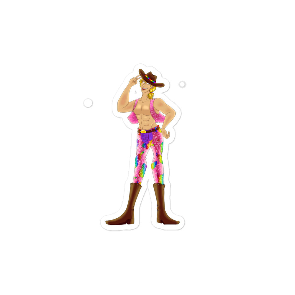Gay Cowboy Bubble-Free Stickers
