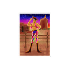 Gay Cowboy At Sunset Bubble-Free Stickers