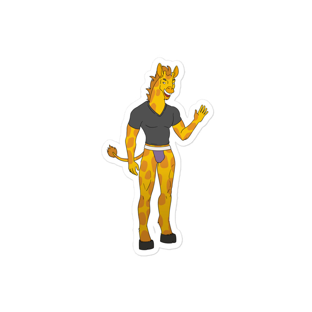 Gay Giraffe Bubble-Free Stickers