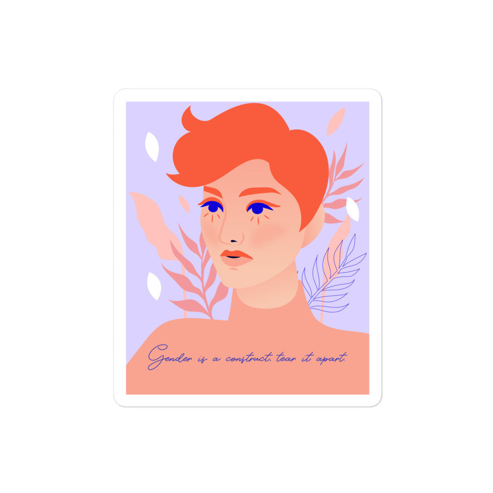 Gender Is A Construct Tear It Apart Bubble-Free Stickers
