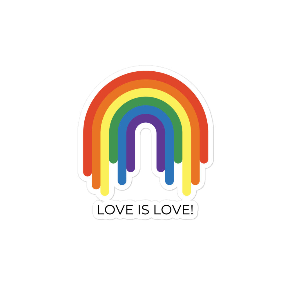Love Is Love Rainbow Bubble-Free Stickers
