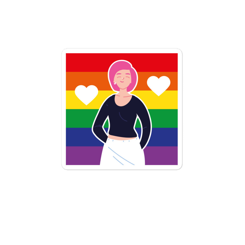 Queer Love Is Love Is Love Bubble-Free Stickers