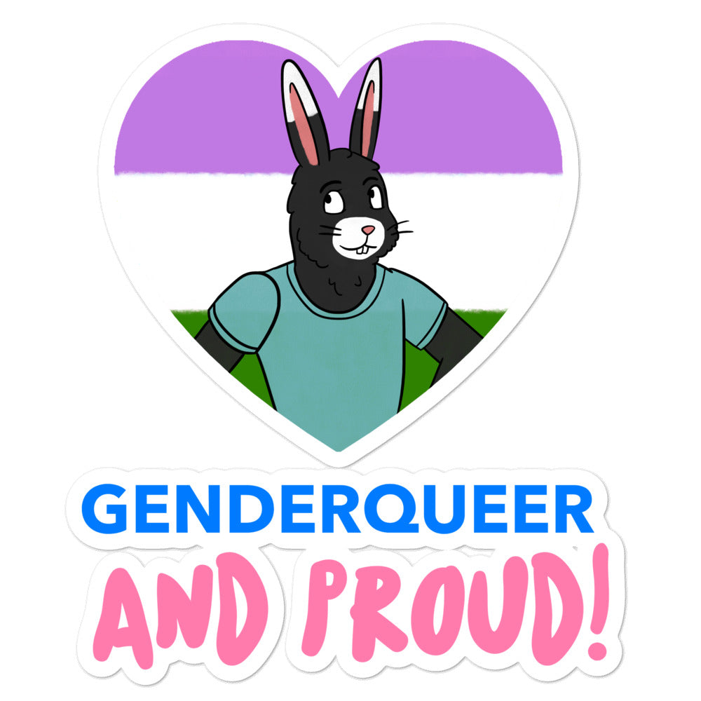 Genderqueer And Proud Bubble-Free Stickers