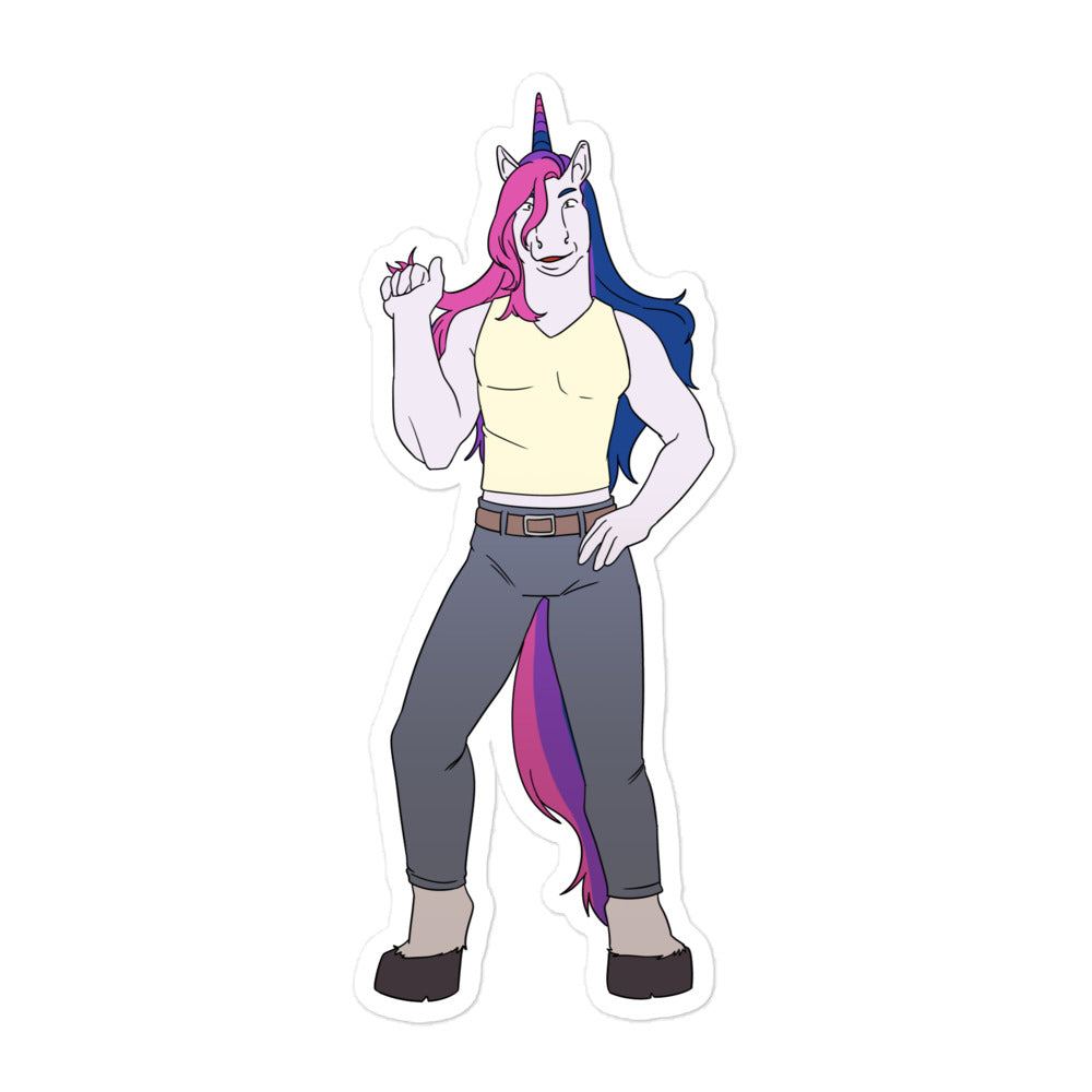 Bisexual Unicorn Bubble-Free Stickers