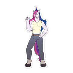 Bisexual Unicorn Bubble-Free Stickers